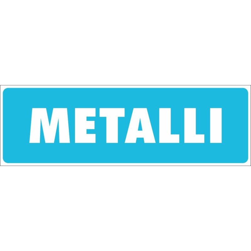 Metalli - Adesivo Rifiuti Differenziata - 1 Etichetta